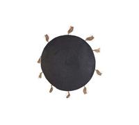 Tapis rond à pompons Happy - Diam. 90 cm - Noir