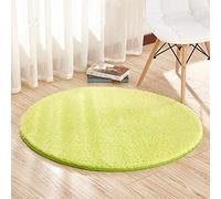 Tapis Rond en Fausse Fourrure Tapis de Sol Shaggy Confortable à Poils Longs pour Chambre Salon Décorent Tapis en Peluche Interieur Anti Slip Antidérapant Lavable Moderne Doux Pomme verte D 120CM