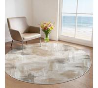 Tapis Rond en Flanelle 160 cm, Tapis Salon Texture Industrielle vieillie Gris Lavable et Antidérapant, Doux au Toucher pour Chambre, Décoration Intérieure