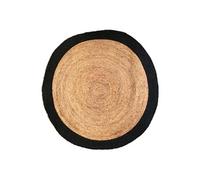 - Tapis rond en jute bord coloré 120 cm noir