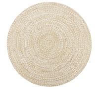Tapis Rond en Jute Tissé Main Blanc Naturel 150 cm - Décoration Bohème et Écoresponsable pour Salon ou Chambre
