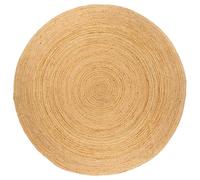 Tapis Rond en Jute tressé en Fibre Naturelle Aspect Fait Main, Décoration Bohème pour Salon, Chambre, Couloir, Salle à Manger et Coin Lecture (180cm)