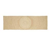 Tapis rond en jute - vidaXL - Naturel et Blanc - 80x300 cm - Lavable en machine - Usage intérieur - Artisanal - Écolo