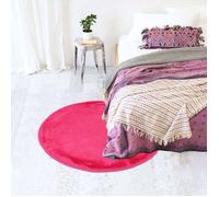 Tapis rond extra-doux fuchsia diam.70