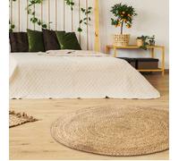 Tapis rond en jute ethnique Home - Diam. 120 cm - Beige