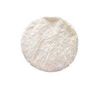 Home Deco Factory - Tapis rond TX9006 - Imitation fourrure cocooning Diam. 115 cm Blanc écru