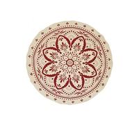 Tapis Rond - HOME DECO FACTORY - Mandala Terracotta - Imprimé - Rouge et marron