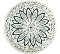 Tapis Rond Imprimé Mandala 90cm Blanc