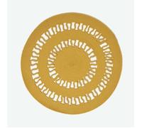 Tapis rond - Jaune Moutarde - 70 cm - Coton - Ajouré - Style Bohème