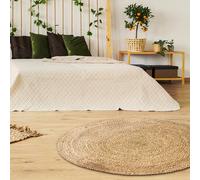 Tapis rond en jute ethnique Home - Diam. 120 cm - Beige