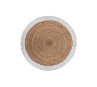 Tapis rond jute bord noir ou blanc diamètre 120 cm Atmosphera - Blanc - Blanc -