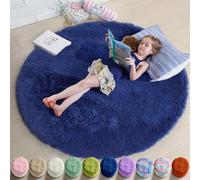 Tapis Rond Lavable en Fourrure à Poils Longs pour Chambre de garçons, Chambre d'enfant, Salon, Tapis Pelucheux en Fourrure à Poils Longs pour Chambre d'enfant, Salon, dortoir, Salle de Jeux, Chambre
