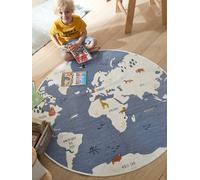 Tapis rond Mappemonde bleu / multicolore TU