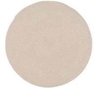 Tapis rond moquette carpette en polyester-coton tressé coloris beige - Diamètre 130 cm -JUANIO- Beige G