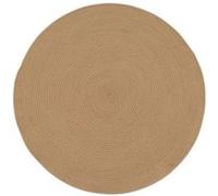 Tapis rond moquette carpette en polyester-coton tressé coloris marron - Diamètre 90 cm -JUANIO- Marron G