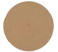 Tapis rond moquette carpette en polyester-coton tressé coloris naturel - Diamètre 130 cm -JUANIO- Naturel G
