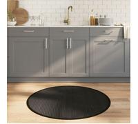 vidaXL Tapis Rond Noir 100 cm Bambou