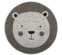 Tapis rond Ours modèle Cut Gris - Diam. 80