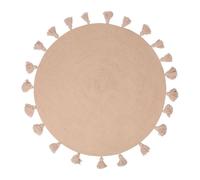 Tapis rond pompons rose coton d90