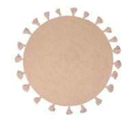 Tapis rond pompons rose coton D90