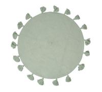 Tapis rond pompons vert coton D90