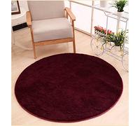 Tapis rond pour chambre à coucher, tapis de sol anti-fatigue, antidérapant, doux et confortable, tapis de protection de sol durable pour salon, marbre, 80 cm, rouge bordeaux
