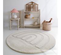 Tapis Enfant Arc En Ciel Ton Sur Ton Rainbow Dream Ecru Diam 120cm