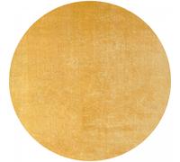 Tapis rond salon Ø200cm LYN10 LAVABLE Or uni, tapis shaggy à longs poils