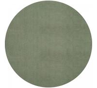 Tapis rond salon Ø200cm LYN10 LAVABLE Vert uni, tapis shaggy à longs poils