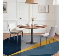 Tapis Rond Salon 90 cm, Lavable Antidérapant Tapis Poil Court Minimalisme, Bleu Facile À Nettoyer Légère Intérieur Moquette avec Géométrie Cube Diagonale Motif pour Chambre Balcon Salle à Manger