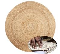 Tapis rond tissé à la main en jute 200 cm grand tapis Abril Nature | Tapis d'extérieur tressé rond pour jardin ou balcon | Intérieur dans le salon ou la chambre d'enfant | Décoration méditerranéenne