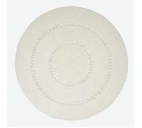 Tapis rond tissé à plat en coton ajouré Beige, 150 cm