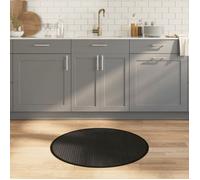 vidaXL Tapis Rond Noir 80 cm Bambou, Tapis de Salon, Tapis de Cuisine, Tapis Rond, Tapis de Chambre à Coucher, Tapis de Salle de Bain, Tapis en Bambou