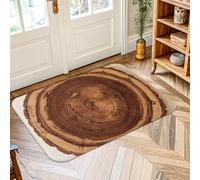 Tapis rustique en grain de bois avec anneau d'arbre 0,6 x 0,9 m