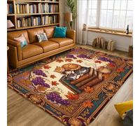 Tapis rustique et confortable en éponge à poils courts pour salon, chambre à coucher, cuisine, couloir, 1,5 x 2,1 m