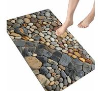 Tapis Salle de Bain Antidérapant 90x120 cm Diatomite Super Absorbant, Séchage Rapide, Grande Taille Lavable, Doux Microfibre Pebble