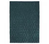 tapis salle de jeux 120x180 fait à la main en laine bleu nuit motif faux uni