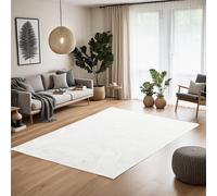 Tapis Salon 160x230 Blanc Antidérapant Lavable Poils Courts Moderne Homestyle4u