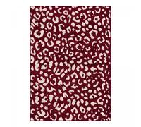 Tapis salon 200 x 290 cm, bordeaux et beige, motif léopard tendance, LYN9 LEOP