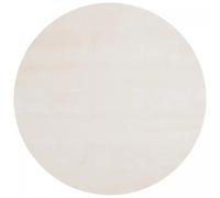 Tapis salon Ø200cm LYN10 LAVABLE Crème uni, tapis shaggy à longs poils