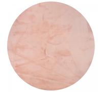 Tapis salon Ø200cm LYN10 LAVABLE Gris Rose, tapis shaggy à longs poils