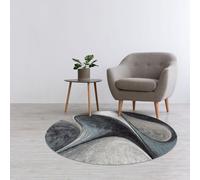 Tapis salon 200x200 rond bleu