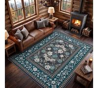 Tapis Salon 60 x 90 cm Vintage Floral Rectangle Pivoine Vignes | Tapis Chambre Traditionnel Oriental, Lavable Tapis, Doux AntidéRapant, pour Descente de Lit Salle de Repos et Bureau