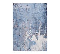 Tapis salon et chambre tissé plat BLUE CITY 100 x 140 cm