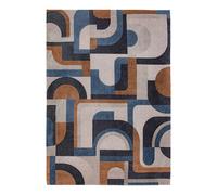Tapis salon et chambre tissé plat BLUE MUSHROOM 140 x 140 cm