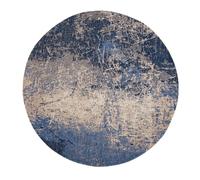 Tapis salon et chambre tissé plat BLUE VOID 140 x 140 cm