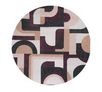 Tapis salon et chambre tissé plat PINK ROCK 140 x 140 cm