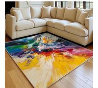 Tapis Salon Moderne 180 x 270 cm Lignes abstraites Flanelle Graffiti Doux Poil Court Antidérapant, Grand Tapis Chambre Chevet Décoration 3D