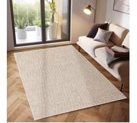 Tapis à Poils Ras Unicolor - Monochrome Crème, 200 x 290 cm, Style Moderne pour Salon