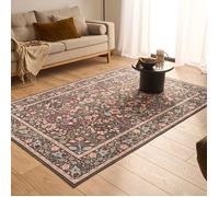 Tapis Salon - Nazar Rugs - Ottoman - Doux et Moelleux - Poils Court - Fleuri - Noir - 240x340 cm